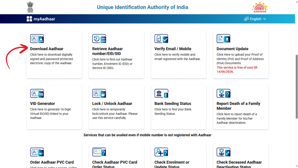 aadhar card download